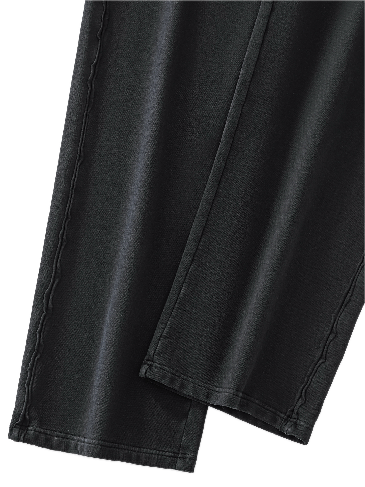 BLACK ENZYME WASHED WIDE-LEG SWEATPANTS