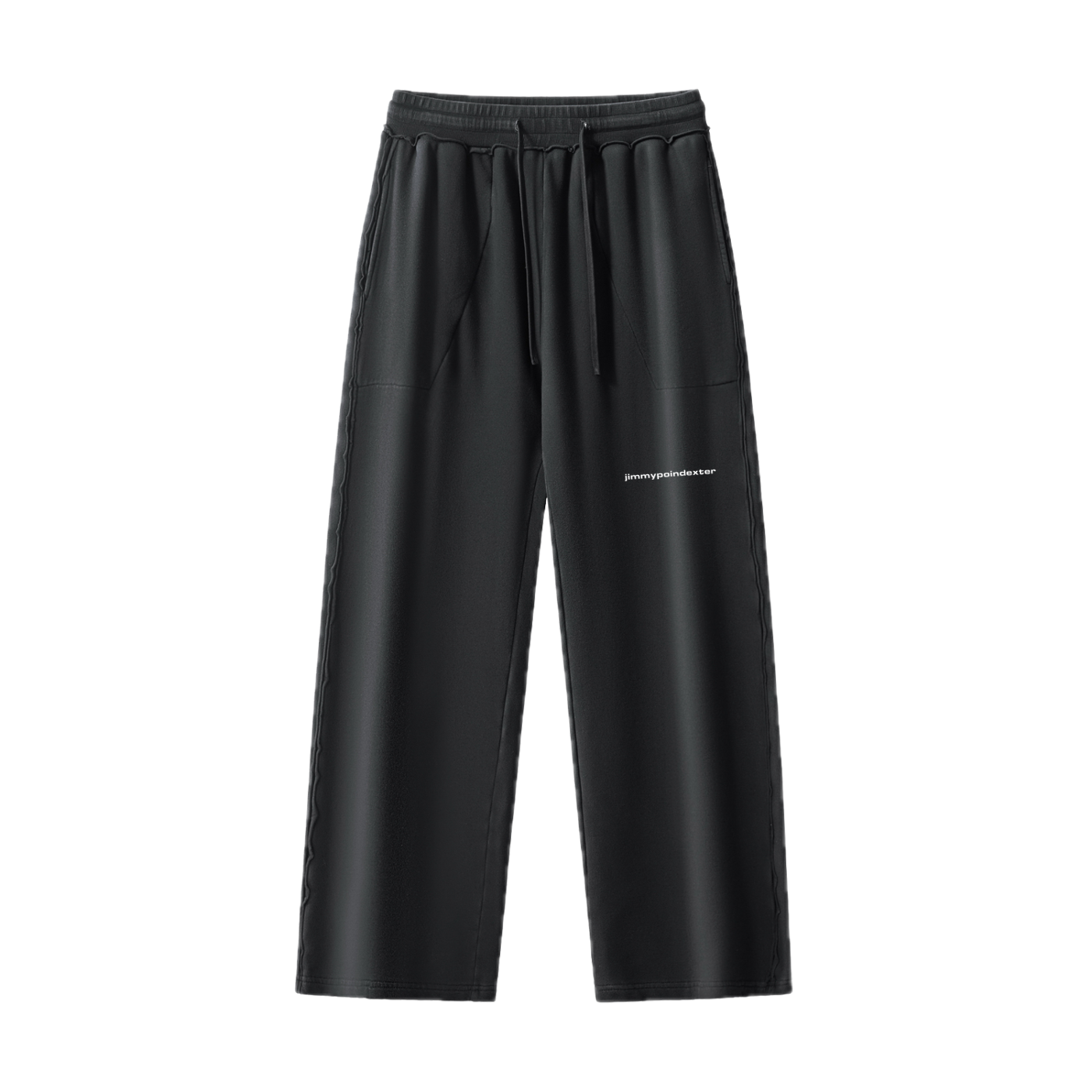 BLACK ENZYME WASHED WIDE-LEG SWEATPANTS