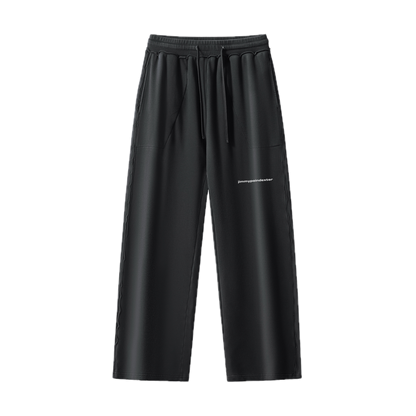 BLACK ENZYME WASHED WIDE-LEG SWEATPANTS