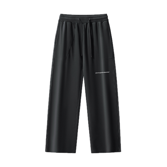 BLACK ENZYME WASHED WIDE-LEG SWEATPANTS