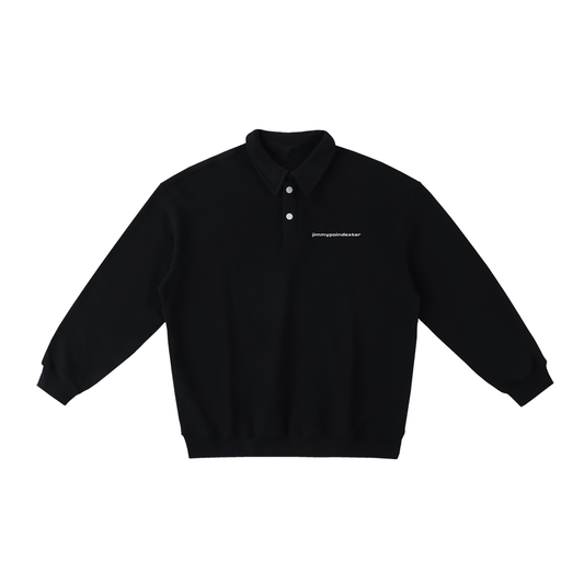 BLACK HEAVYWEIGHT OVERSIZED POLO