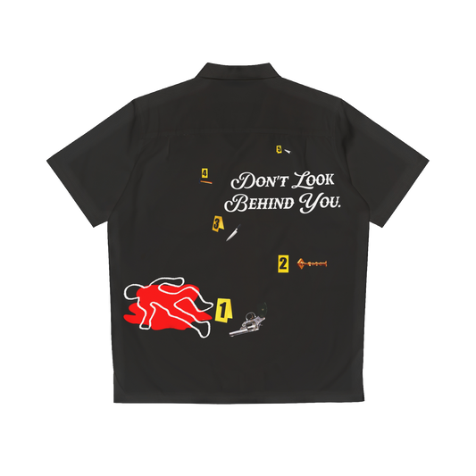 BLACK CRIME SCENE BUTTON UP