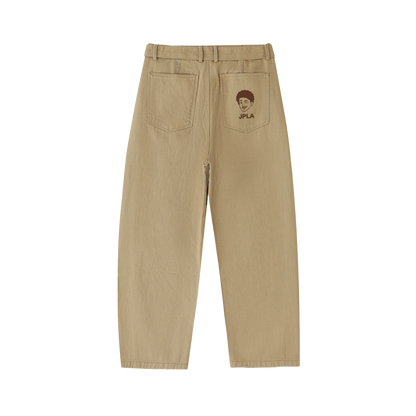 KHAKI TWISTED-SEAM BELTED PANTS