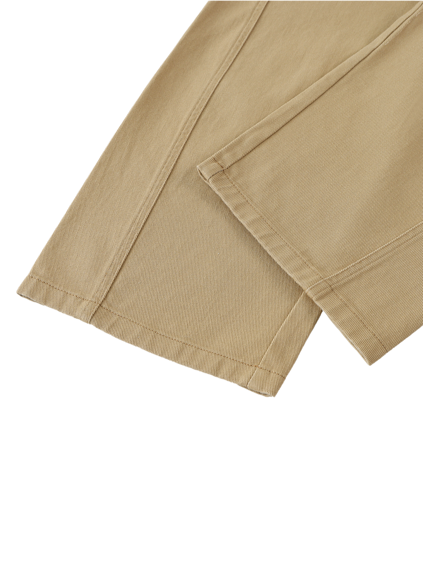 KHAKI TWISTED-SEAM BELTED PANTS