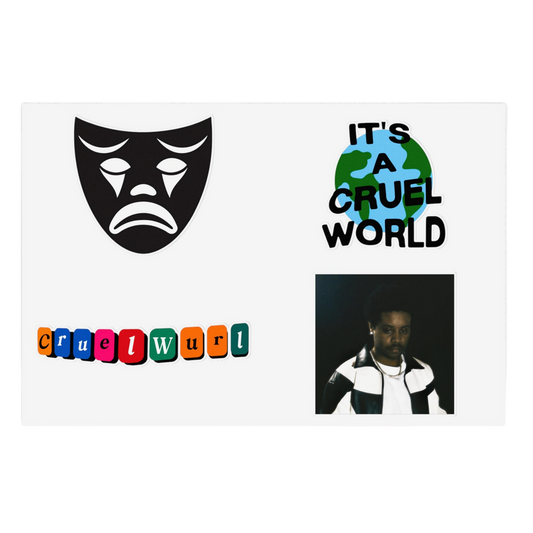 CRUEL WORLD 4PC STICKER SHEET
