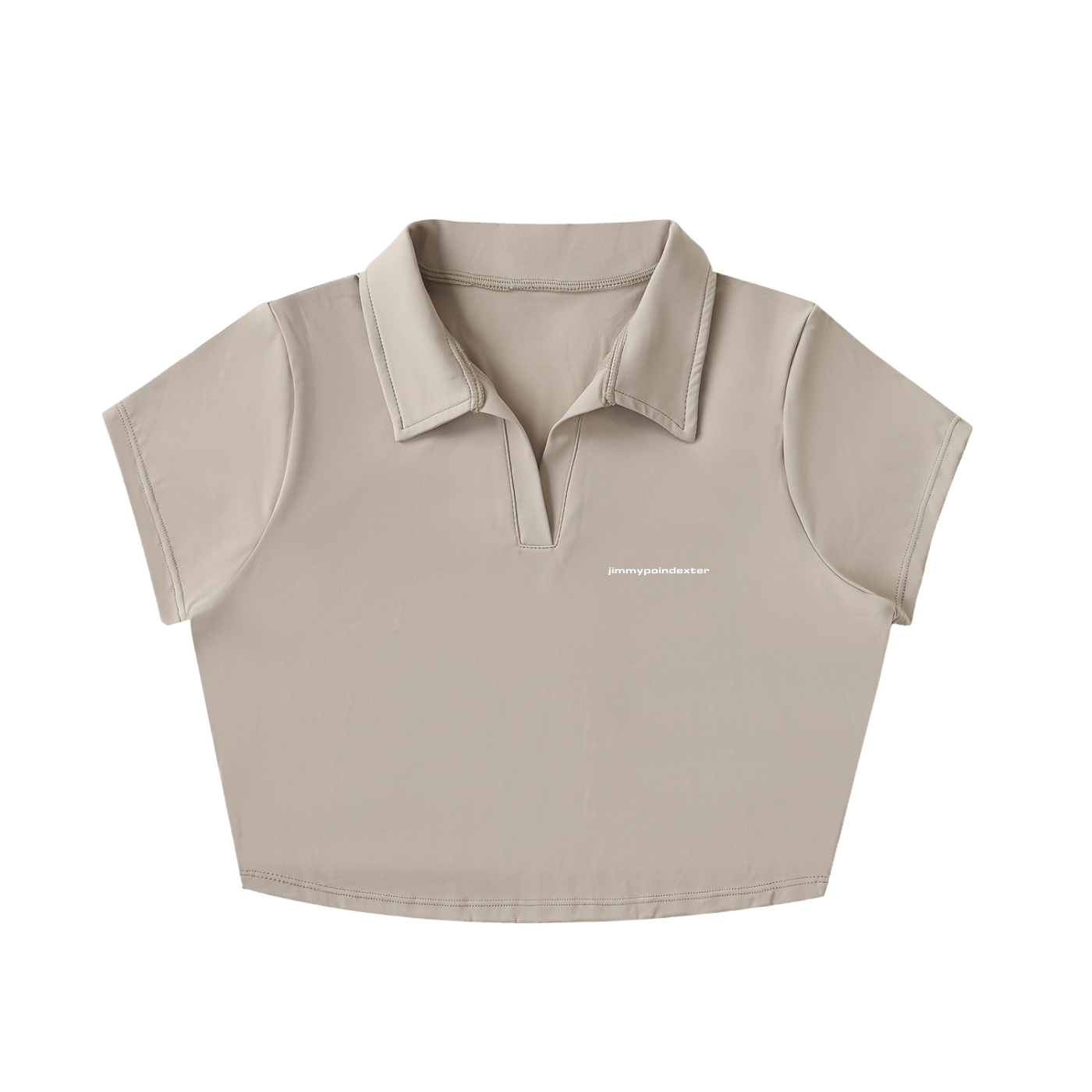 SAND V-NECK CROP TOP POLO