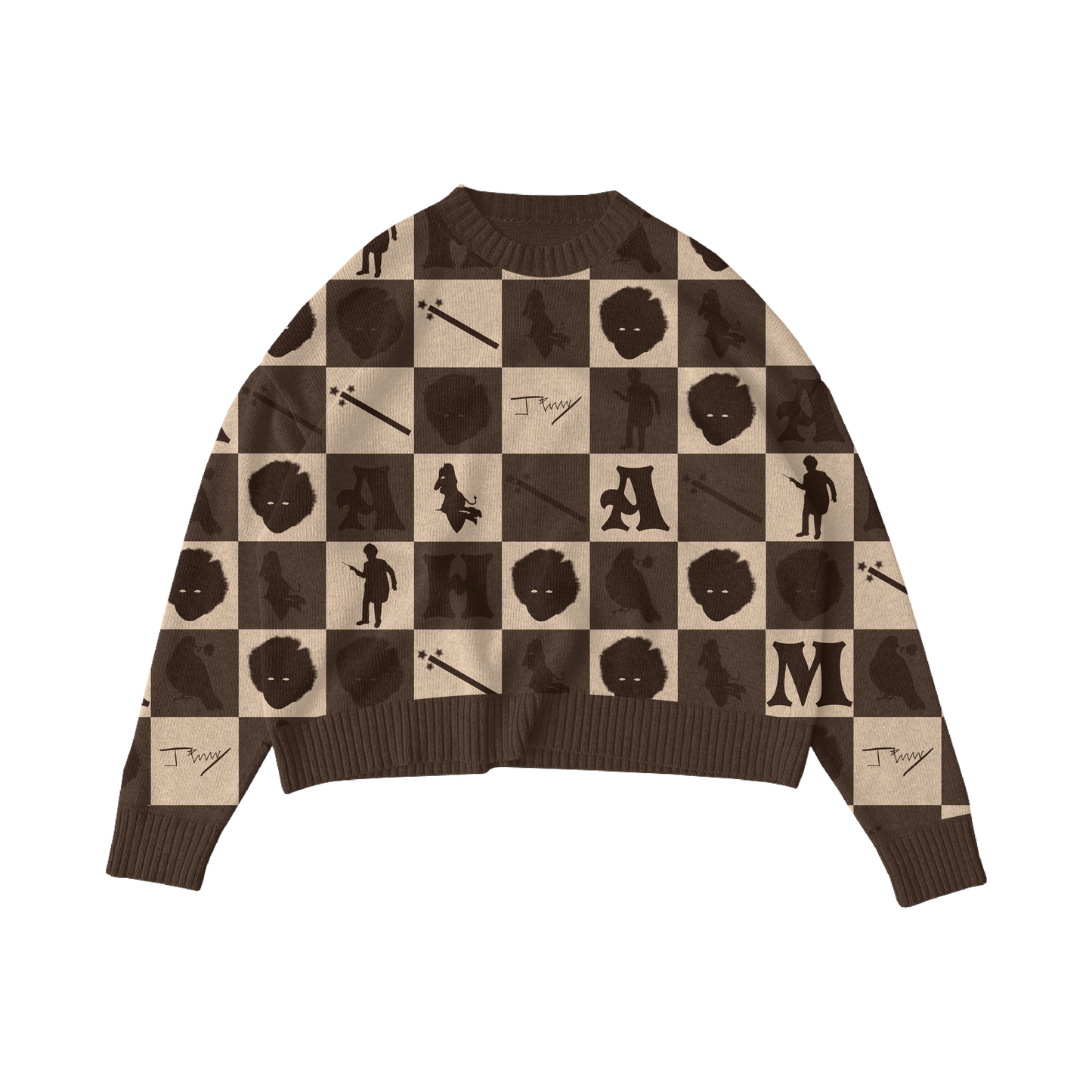 SHAZAM SQUARES KNIT SWEATER