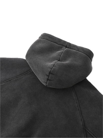 SNOW WASHED CROPPED HOODIE