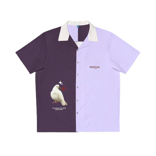 LILAC MAGIC YOU SEEK BUTTON UP SHIRT